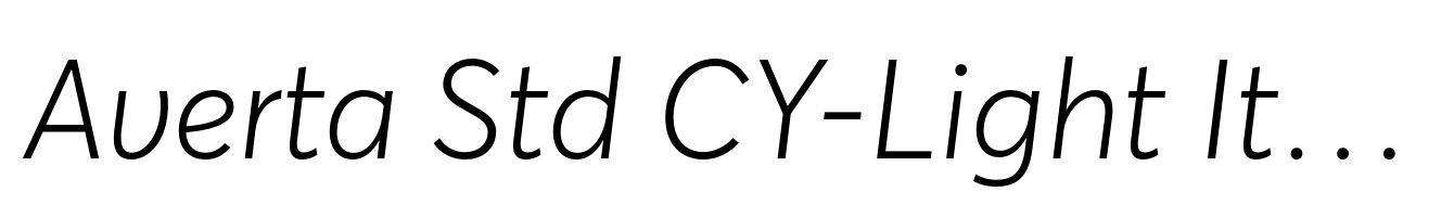 Averta Std CY-Light Italic